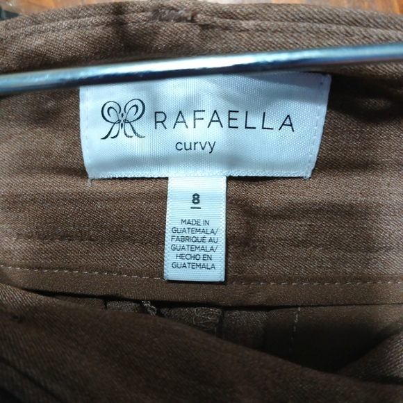 Rafaella Women Brown Stretch Tapered Boot Curvy Fit Bootcut Leg Slacks Pants 8 - Picture 6 of 6